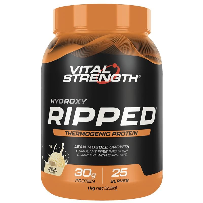 Vital Strength Hydroxy Ripped Thermogenic Protein Powder Vanilla 1kg