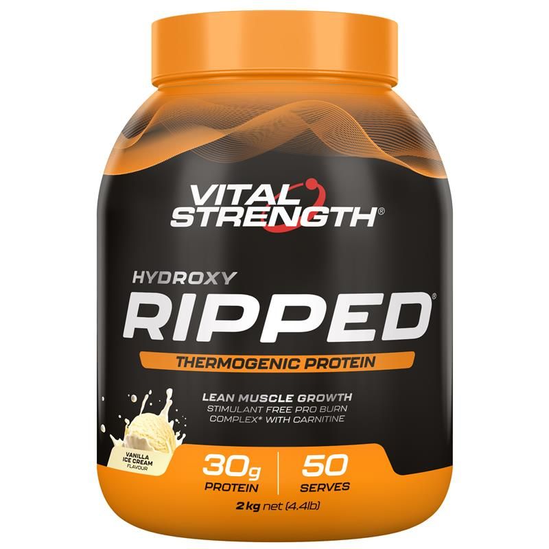 Vital Strength Hydroxy Ripped Thermogenic Protein Powder Vanilla 2kg