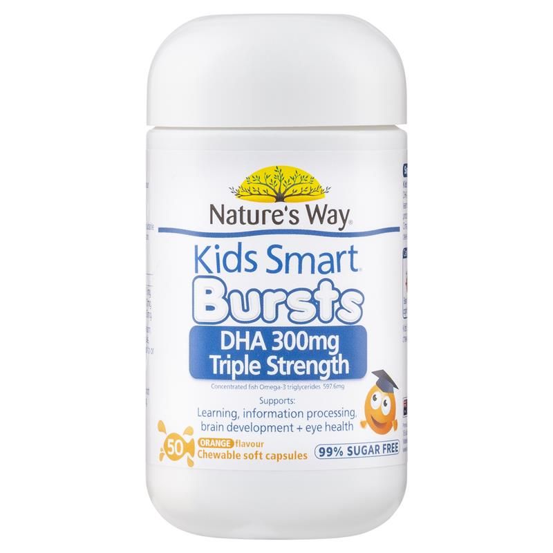 Nature's Way Kids Smart DHA 300mg Triple Strength 50 Soft Capsules