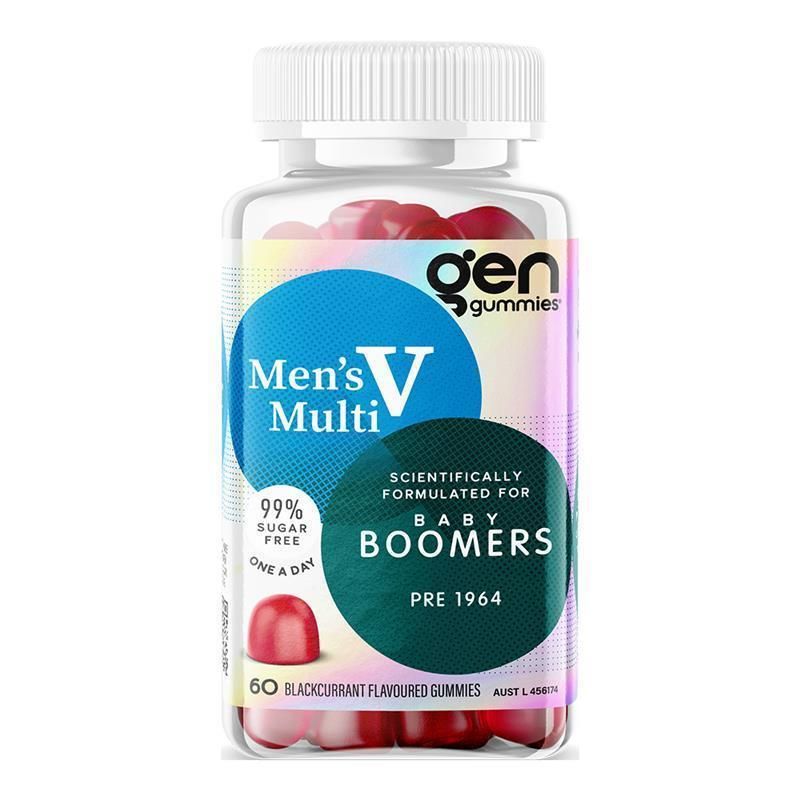 GEN Baby Boomer Gummies Men's Multivitamin Blackcurrant 60 Pack