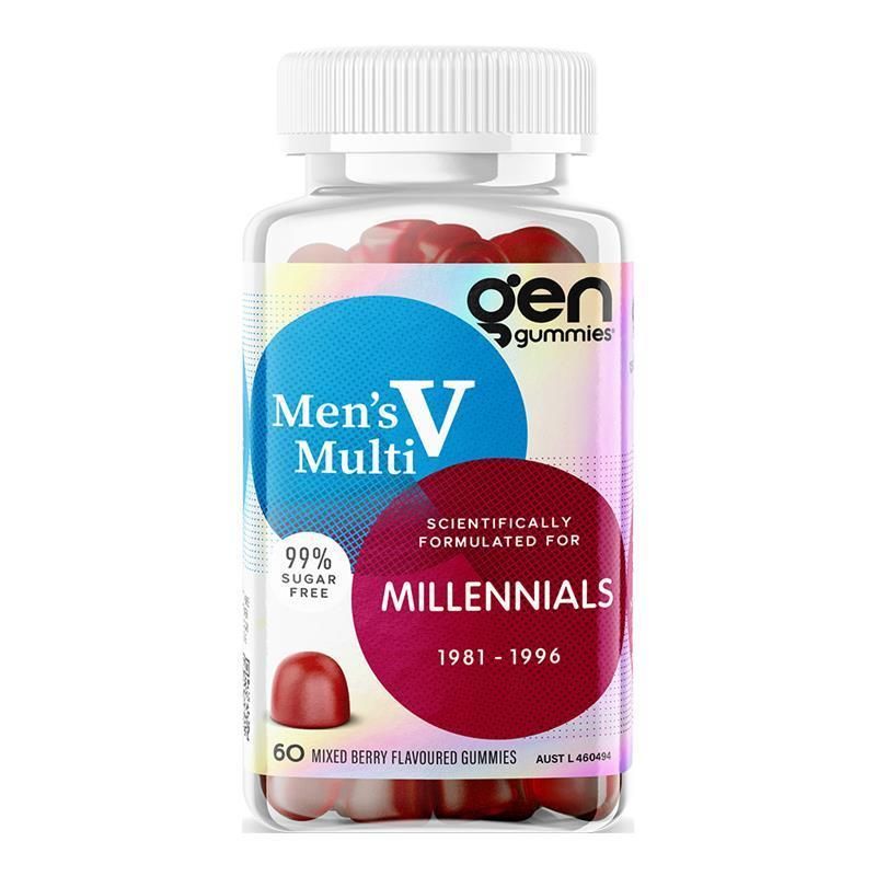 GEN Millennial Gummies Men's  Multivitamin Mixed Berry 60 Pack