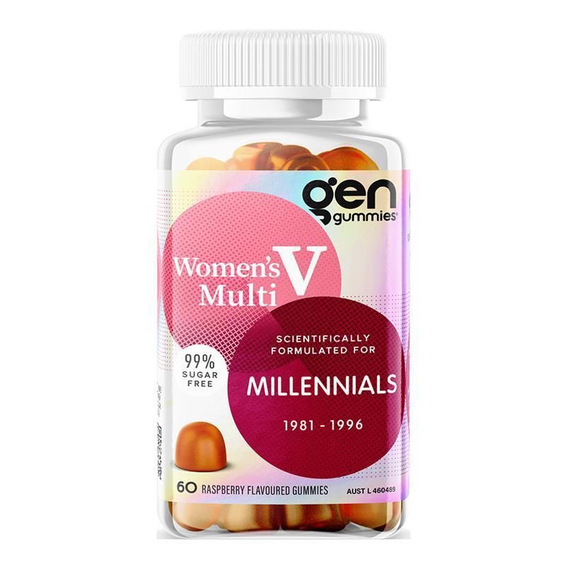 GEN Millennial Gummies Women's Multivitamin Raspberry 60 Pack