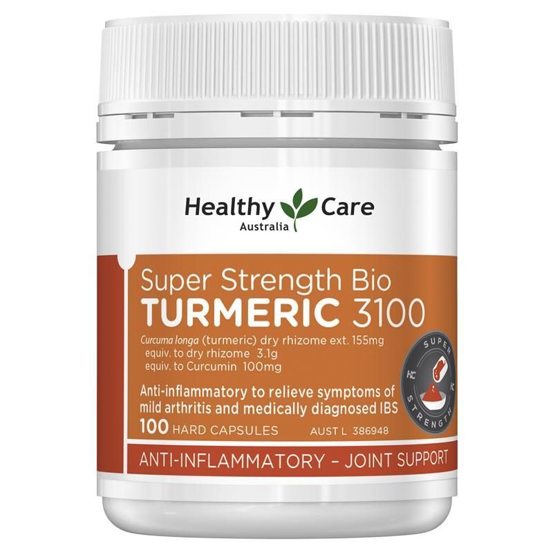 Healthy Care Super Strength Bio Turmeric 3100mg 100 Capsules NEW