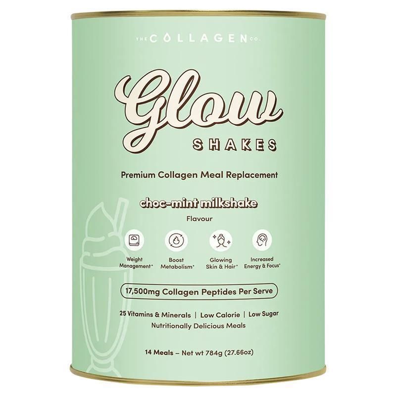 The Collagen Co Glow Shakes Choc Mint Milkshake 784g
