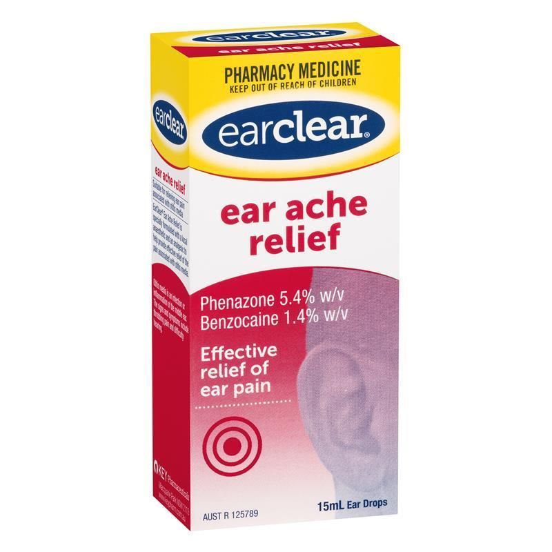 EarClear Ear Ache Relief Drops 15mL - Effective Relief of Ear Pain