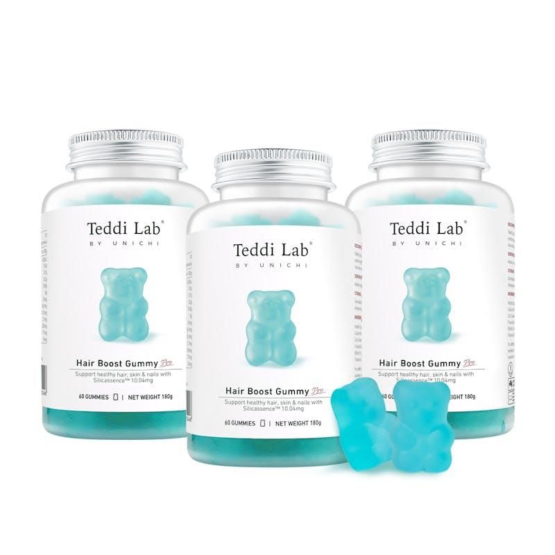 Teddi Lab by Unichi Hair Boost Gummy PRO 60s x3with Biotin for Hair, Skin & Nails Pack