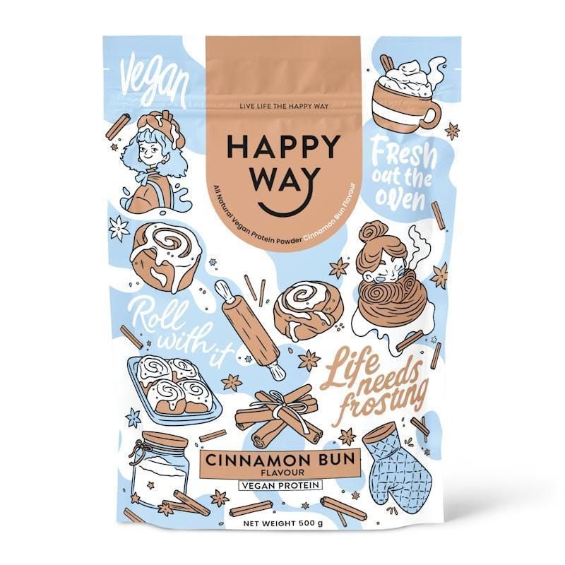 Happy Way Cinnamon Bun Vegan Protein Powder 500g