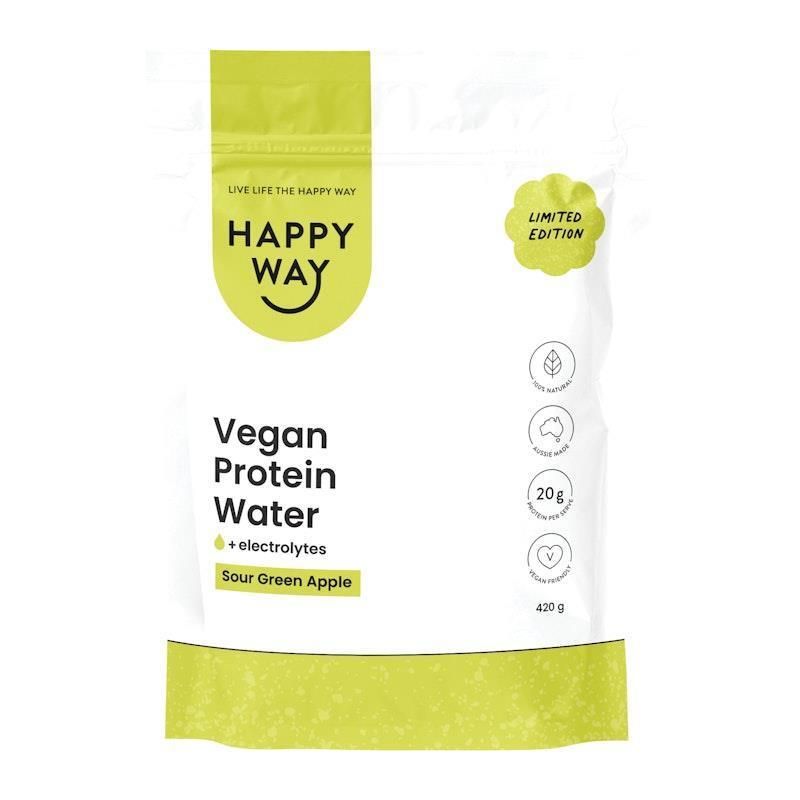 Happy Way Sour Green Apple Vegan Protein Water Powder 420g