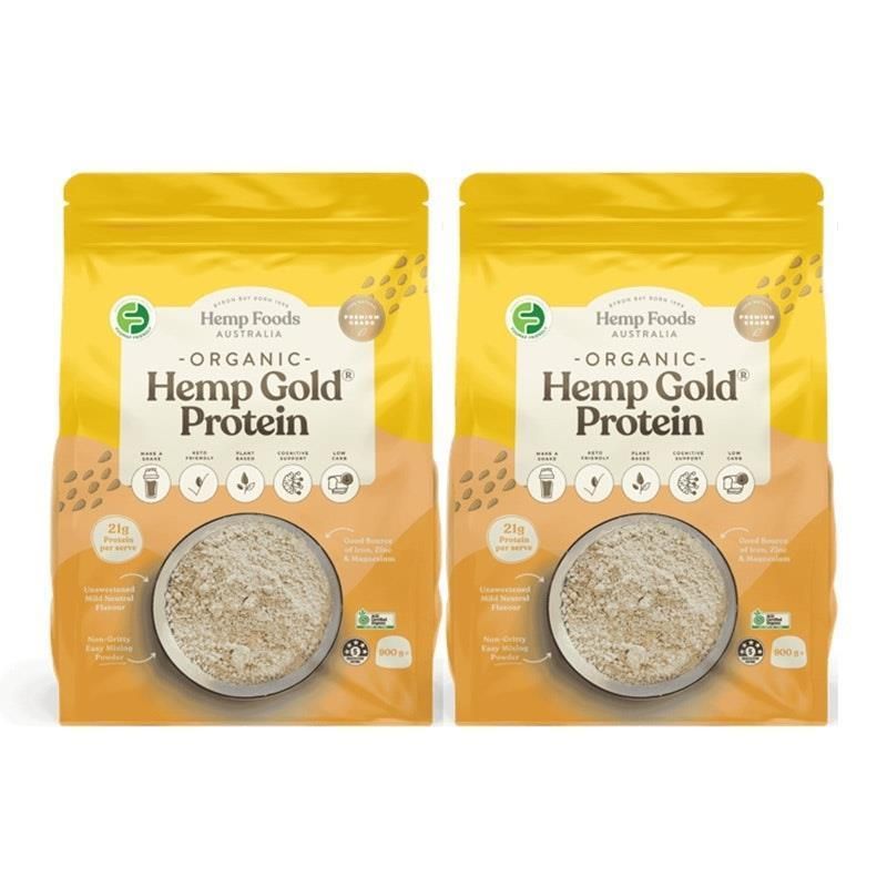 Hemp Foods Australia Organic Hemp Gold® Protein Powder 900g Twin Pack