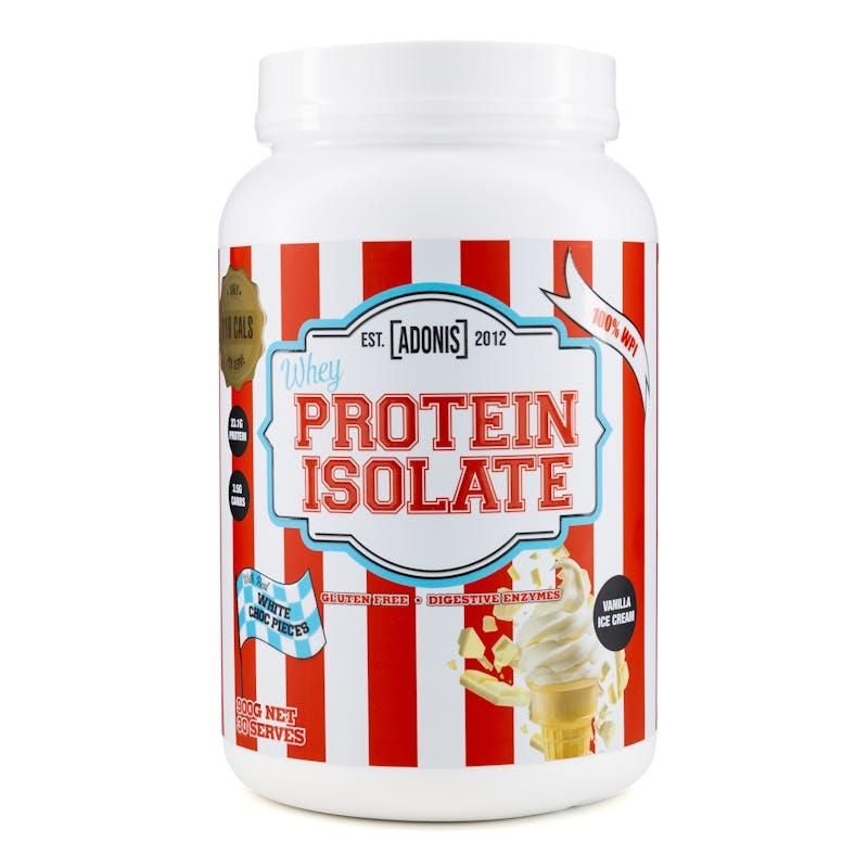 Adonis Gear Whey Protein Isolate (100% WPI) - Vanilla Ice Cream - 900g 30Serves