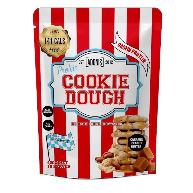 Adonis Gear Protein Cookie Dough (Casein Protein) - Caramel Peanut Butter 400g 10Serves