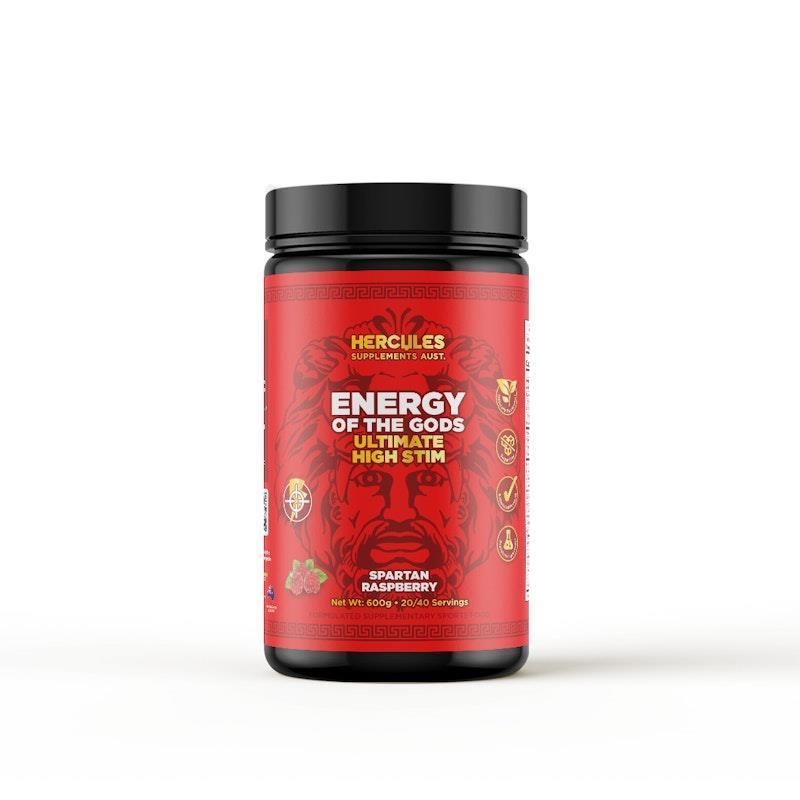 Hercules Supplements - Energy of The Gods - Ultimate High Stim Pre Workout Spartan Raspberry