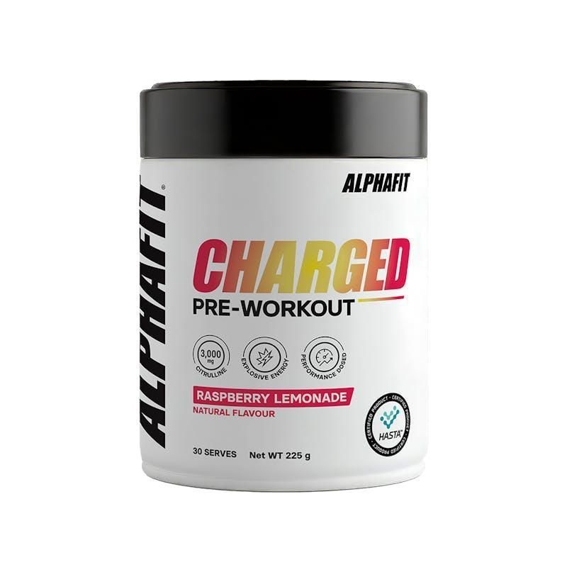ALPHAFIT Charged Pre Workout 225g Raspberry Lemonade