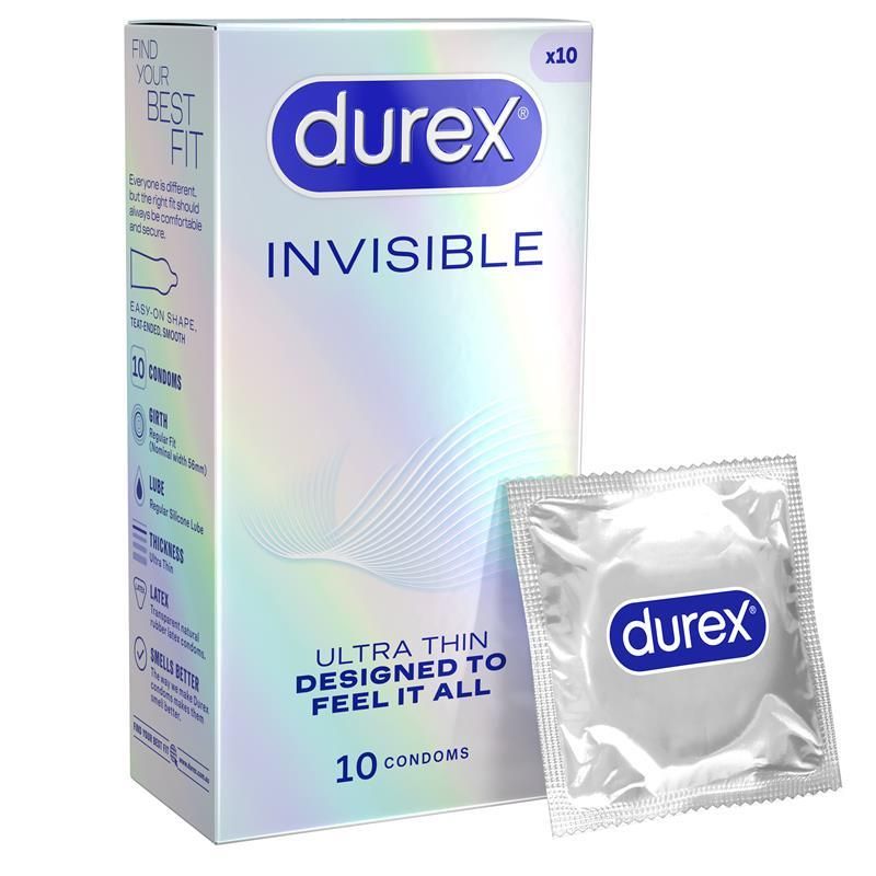Durex Invisible Regular Fit Condoms 10 Pack