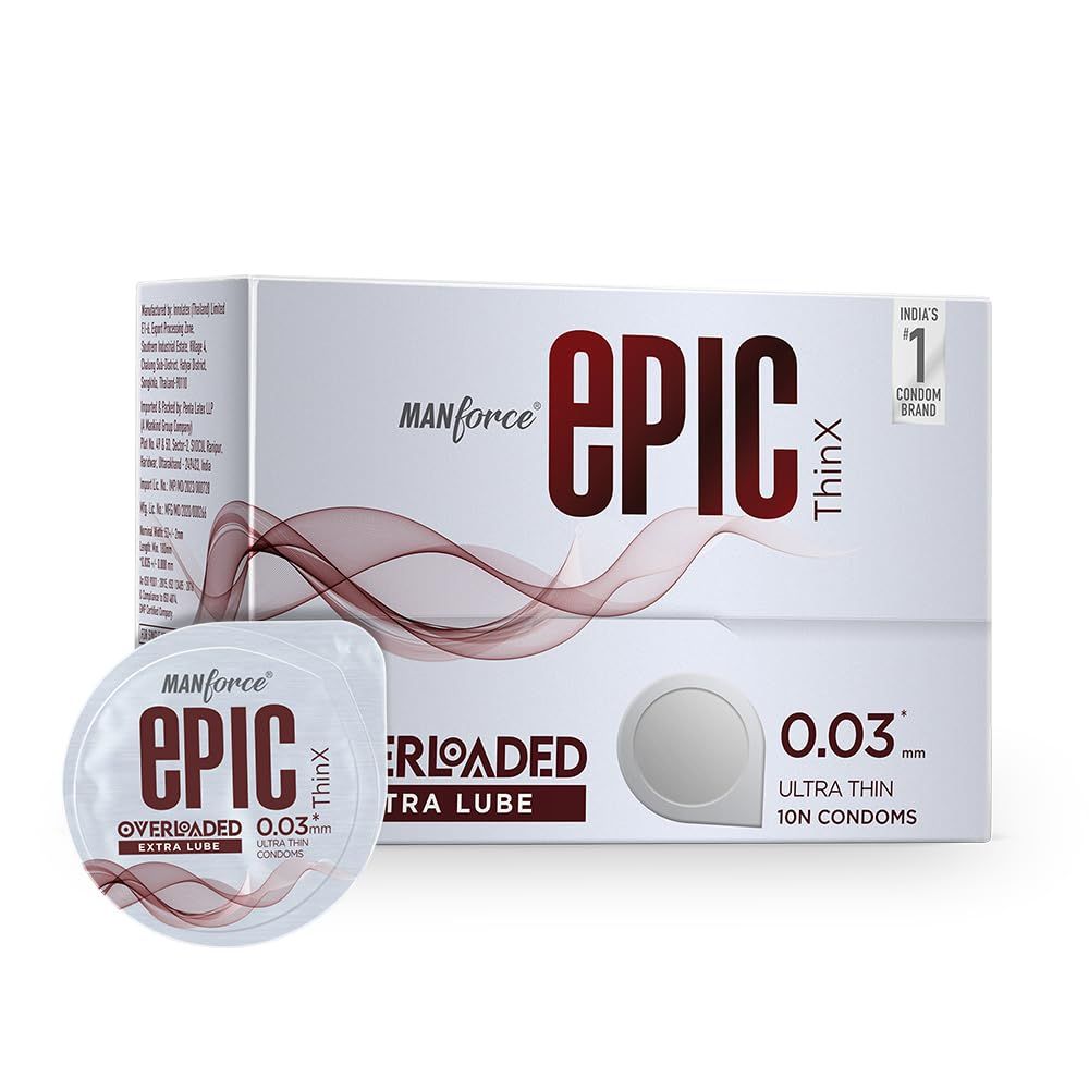 Manforce Epic ThinX 0.03mm Ultra Thin Condoms for High Sensitivity Ultra Thin 10 Pack