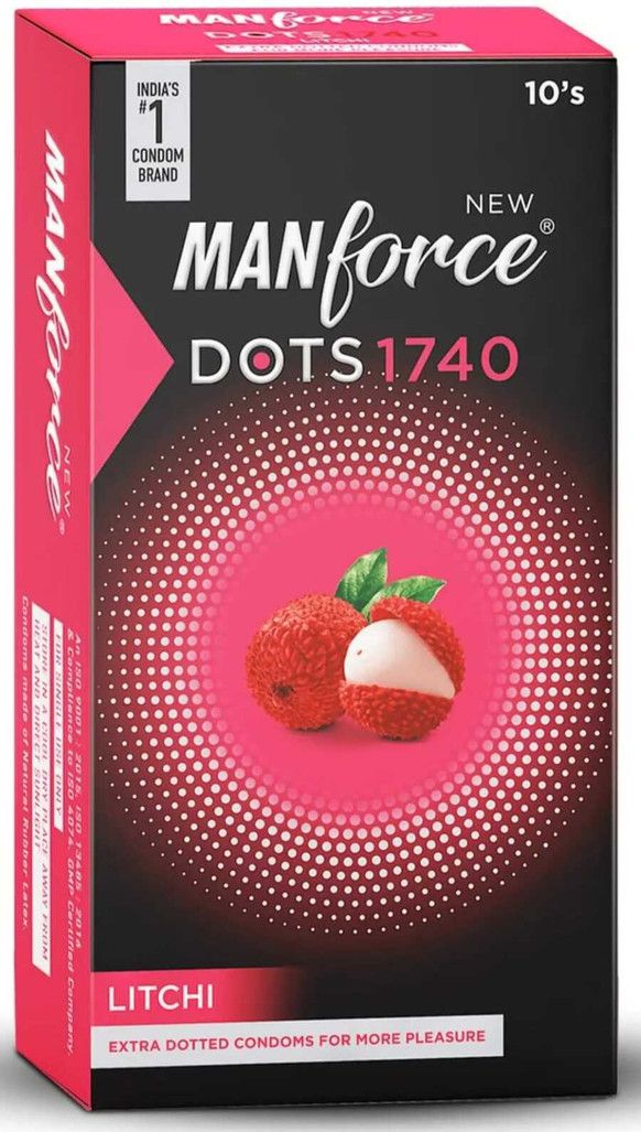 Manforce Dots 1740 Condom Flavour Litchi 10 Pack