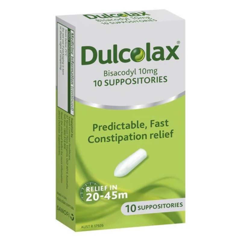Dulcolax Laxatives Suppositories for Constipation Relief 10 Pack