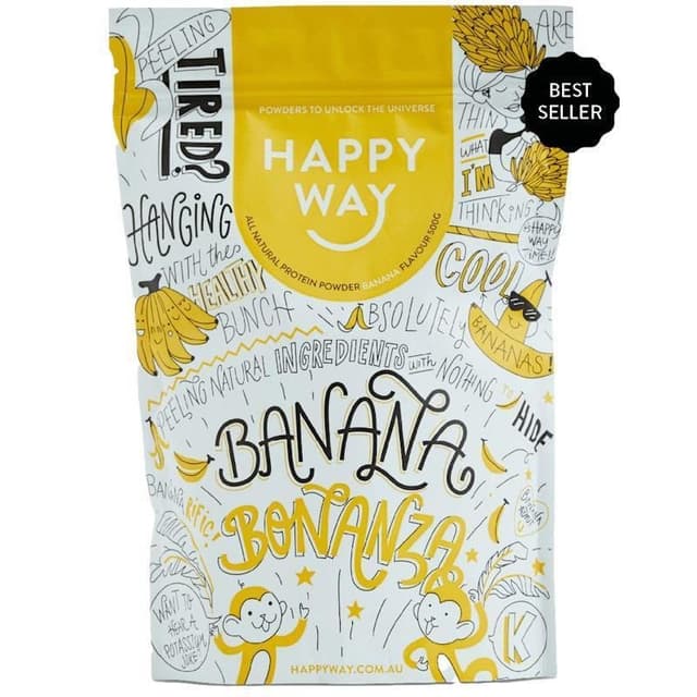 Happy Way Banana Bonanza Whey Protein Powder 500g